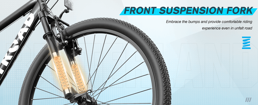 Betterland 26 Inch Mountain Bike, 7-Speed Adult Bike with Dual V Brakes, Outdoor Cycling Bike with High Carbon Steel Frame and Front Suspension, Adjustable Ergonomic Seat for Bicycle