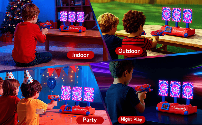 Shooting Toys for 3-12 Year Old Boys, Hero Styles with Glowing Web&Sounds,LCD Scoring and Auto Reset 3 Shooting Targets,Indoor Outdoor Kids Family Games Christmas Birthday Gifts for Boys Toys Age 3-12