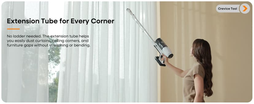 ElecKeys Cordless Vacuum Cleaner, 580W 48KPA 65Mins Vacuum Cleaners for Home, Self-Standing Anti-Tangle Vacuum with LED Display, Rechargeable, Lightweight, Cordless Vacuum for Floors/Pet Hair/Carpets