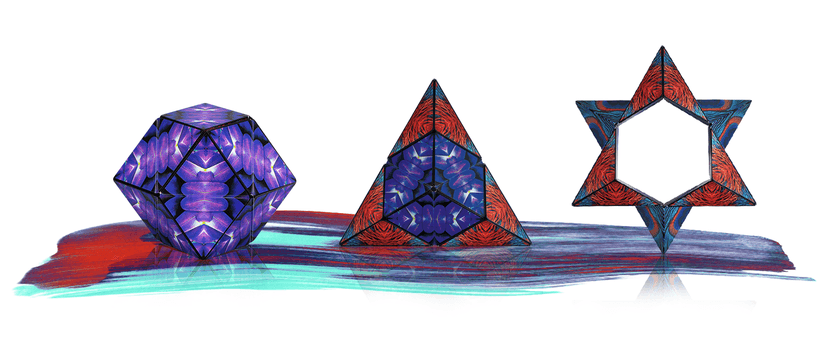 SHASHIBO Shape Shifting Box - Award-Winning Fidget Toy w/ 36 Rare Earth Magnets - Fidget Cube Transforms Into Over 70 Shapes, Sensory Toy Gift for Kids, Teens, and Adults (Wings)