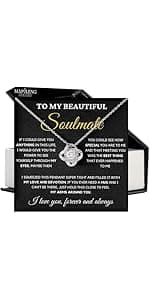 To My Soulmate Necklace For Women, Funny Gifts For Girlfriend, Personalized Christmas Presents For Girlfriend, Best Birthday Meaningful Gift Ideas For Wife, Women Romantic Jewelry For Her Anniversary