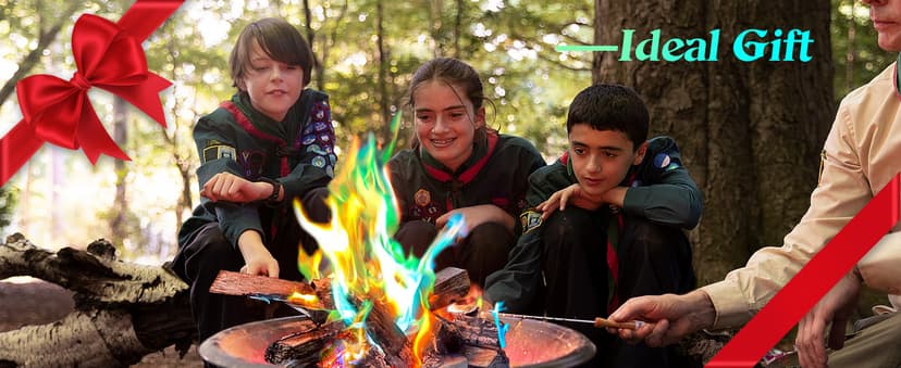 MEKER Fire Color Changing Packets - Fire Pit, Campfires, Outdoor Fireplaces, Bonfire - Magic Colorful Changing Fire - Perfect Fire Camping Accessories for Kids & Adults (12 Pack) B0C9THKCWY