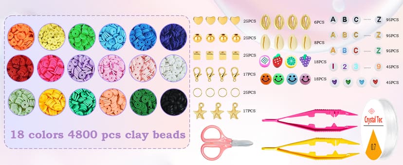 OHOME Stocking Stuffers for Kids - 5300 Clay Beads Bracelet Making Kit,Arts and Crafts for Kids Ages 8-12,Christmas Gifts Crafts Games Toys for 3-10 Year Old Birthday,Travel Essential