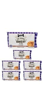 Three Dog Bakery Classic Cremes Baked Dog Treats, Golden with Peanut Butter Filling, 13 oz,Brown,310077
