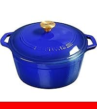 Mueller DuraCast 6 Quart Enameled Cast Iron Dutch Oven Pot with Lid, Heavy-Duty, Oven Safe up to 500° F & Across All Cooktops, Wedding Registry Ideas & Gifts, Emerald