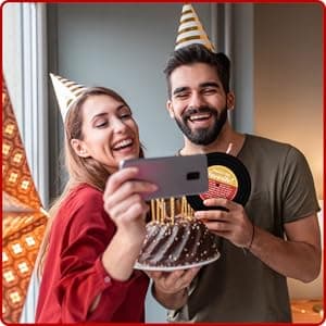 Retro Anniversary Card for Him or Her, Romantic Gift for Husband Wife, Boyfriend or Girlfriend, Love Notes for Couple, Vinyl Record Birthday Card, Valentines Day Gifts For Men and Women