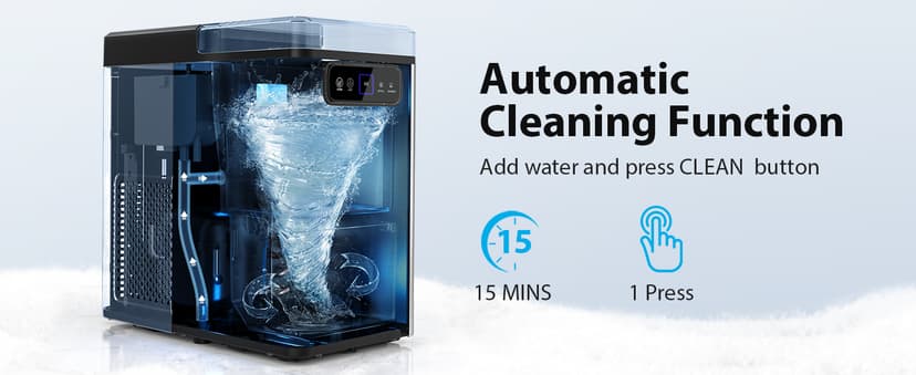 Aeitto Nugget Ice Maker 40Lbs/24H, Countertop Soft Chewable Ice Pebble Ice Machine, One-Click Operation, Auto Self-Cleaning Ice Makers with Scoop&Basket for Home, Office, Kitchen, Party (Black)