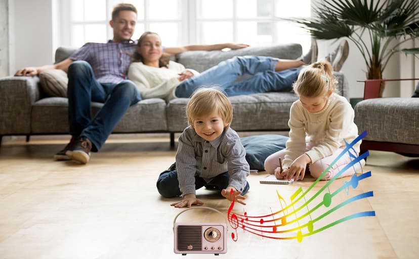 Retro Bluetooth Speaker, Portable Wireless Speaker with Crystal Clear Stereo Sound Rich Bass, Best Birthday Gifts Ideas for Women Teenage (Pink)