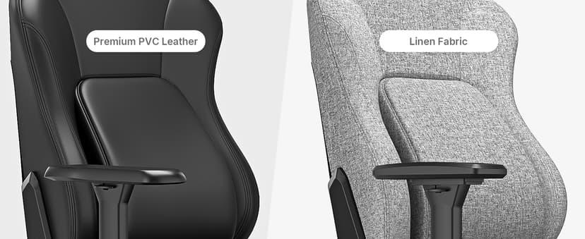 Anda Seat Phantom 4 Black Fabric Gaming Chairs for Adults - Large Wide Seat Gamer Chair with Dynamic Lumbar Support, Comfortable Ergonomic Video Game Seats with Headrest - 2D Armrests
