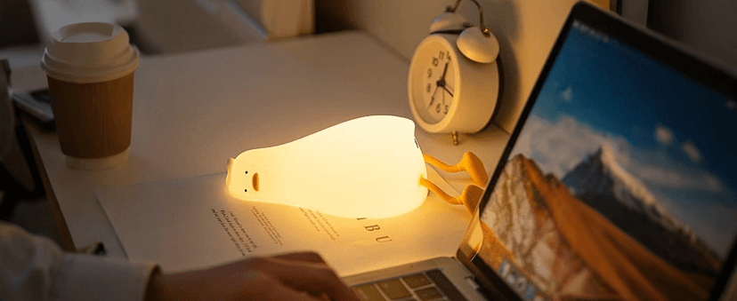 Lying Flat, Cute Squishy Ducky Lay Touch Kids Lamp, College Funny Dirty Santa Gag, Yankee Swap, Birthday Gifts, Safe Silicone YR YRHH-PET Existential Crisis Duck Lamp Night Light, White Elephant Gifts B0DRL96PCC
