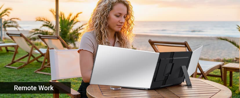 15.6" Laptop Screen Extender, 1080P FHD Triple Portable Monitor for Laptops, Ultra-Slim Travel Dual Monitor Fit for 13-17.3" Laptops, USB-C Plug&Play Extended Screen Compatible with Win/Mac/Android