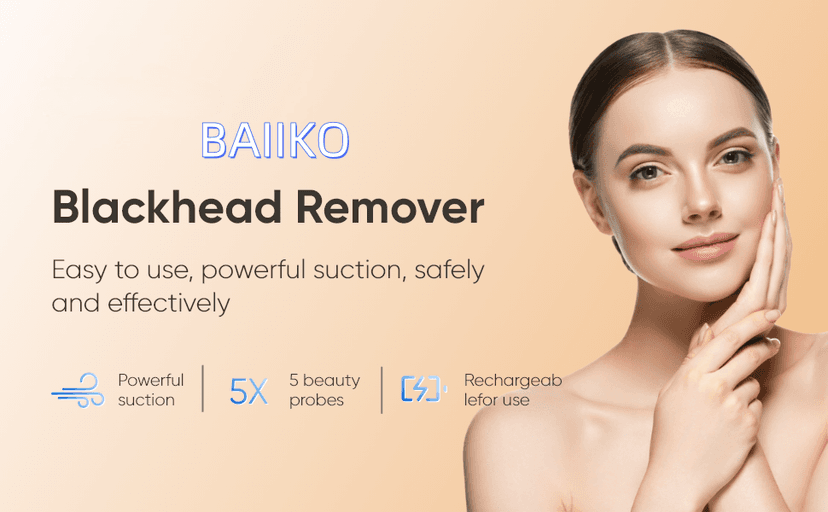 Blackhead Remover Vacuum - Professional Blackhead Extractor for Face with 3 Adjustable Suction Levels, USB Rechargeable Pore Cleaner, and 5 Interchangeable Probes (White)