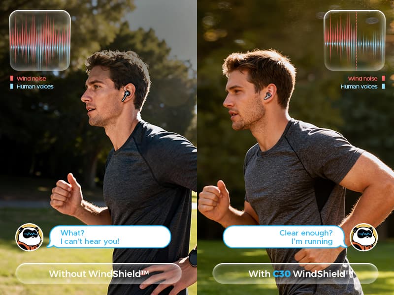 SOUNDPEATS C30 Hybrid ANC Earbuds with LDAC Hi-Res Audio, 52H Playtime -52dB Adaptive Noise Cancelling Wireless Earbuds, 6-Mic Clear Call, 12mm Driver, Bluetooth 6.0, Multi-Point, IP54 for Work/Travel