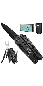 Gifts for Dad Husband Boyfriend Gifts for Him Unique Birthday Gifts for Men RoverTac 14 in 1 Multitool Pocket Knife Pliers Screwdrivers Saw Bottle Opener Perfect for Camping Survival Hiking Repairs B07Z8YGC12