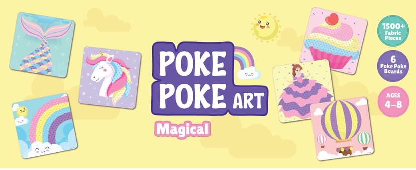 1500 fabric pieces, 6 thick boards, arts and crafts activities, birthday gift ideas, 4 5 6 7 8 years old kits, unicorn gifts Jackinthebox Poke Art Magical Flower Pressing Craft Kit for Girls, Ages 4-8 B0D839DLTL