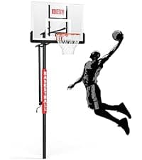 IGL Portable Basketball Hoop, 5.6-10FT Adjustable Basketball Goal System, 44 Inch Outdoor Basketball Hoop & Goals for Kids, Youth, and Adults in The Backyard, Driveway with PC Backboard