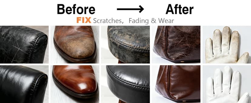 Medium Brown Leather Repair Kit - Recoloring Balm & Dye to Restore Scratches, Faded & Aged Leather & Vinyl Couches, Boots, Car Seats & Furniture