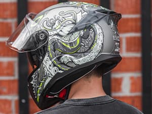 ILM Full Face Dual Visor Motorcycle Helmets with Rear Wing Pinlock Compatible Motorbike Street Bike Helmet DOT Men Women Model 861A (TheNight, L)