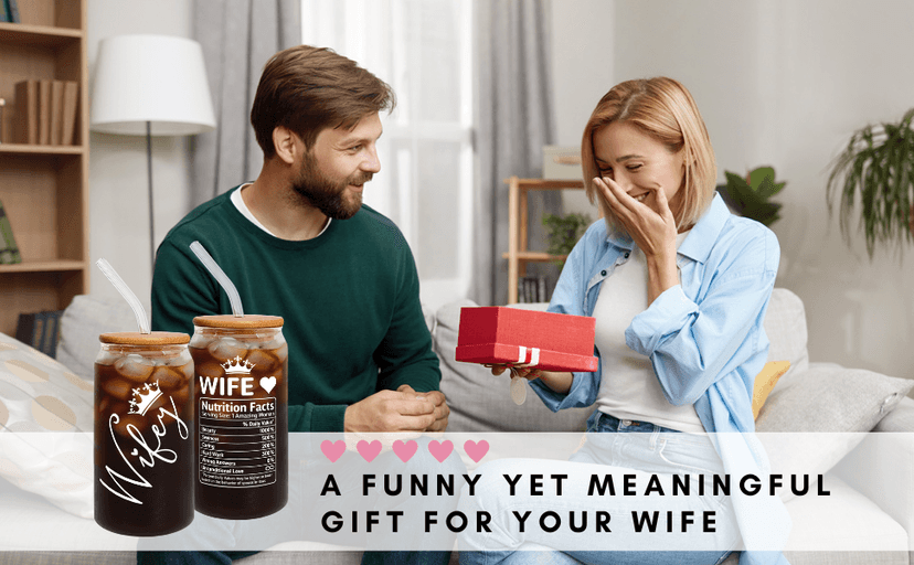 Gifts for Wife from Husband - Wedding Anniversary for Women, Birthday, Mothers Day, Christmas Wife Gifts for Her - Romantic Love Gift for Her - 16 Oz Can Glass