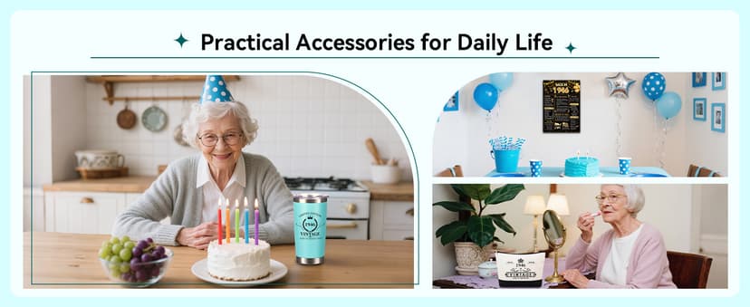 80th Birthday Gifts for Women Her- 4 pcs, Turning 80 Year Old Gifts, Decorations Canvas Beach Tote Bag & Makeup Bag, Unique Happy 80th Birthday gifts for Her Mom Wife Friends