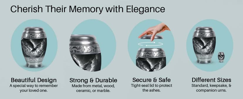 Keepsake urn, for now, for a close relative to hold, one for each sibling to keep, a small share for each relative Dragon Urn for Adult Human Ashes, Valiant Legendary Cremation, 3 Inch Small B0FBJN19DC