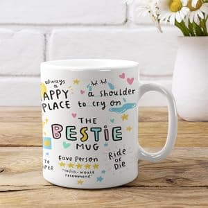 Gossby Bestie Coffee Mug - Best Friend Gift For Women - Friendship Gift for Female Friend - Friendship Gifts For Women Birthday - Gifts For Close Female Friends - 11oz White Ceramic Cup