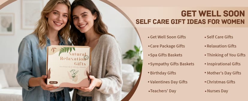 Birthday Gift for Women, Get Well Soon Self Care Package, Unique Spa Gift Basket Thank You Gifts for Mom Grandma Wife Best Friend Sister Her Mothers Day B0FKN316XM