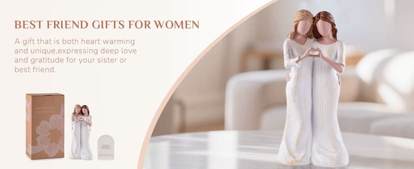 Sister Figurines - Best Friends Gifts for Women, Bestie Friendship Christmas & Birthday Gift