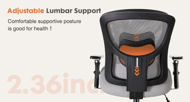 Sweetcrispy Big and Tall Office Desk Chair with Lumbar Support, 500lbs Heavy Duty Mesh Ergonomic Computer Chair with 4D Armrest and Wide Comfy Seat, 360° Swivel Wheels for Adult, Grey