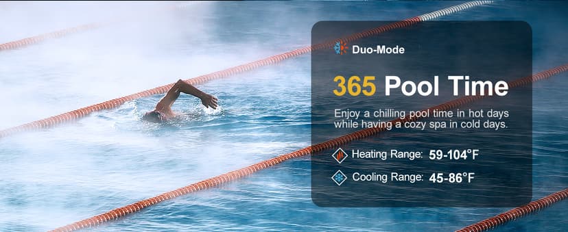 120000BTU Inverter Pool Heat Pump, for 33000 Gallons Inground and Above Ground Pools, WiFi Capable Electric Pool Heater with Timer, Heat and Cool, Energy Efficient, 220V
