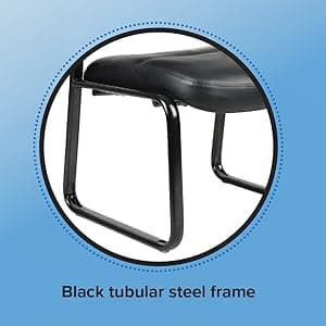 Boss Office Products B9539 Leather Sled Base Side Chair in Black, 250