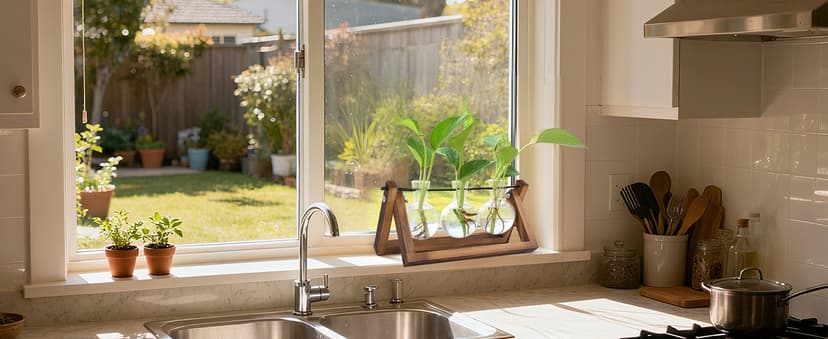 Unique Gardening Birthday Gifts for Women Plants Lovers, Home Office Garden Decor Planter - 3 Bulb Glass Vases Renmxj Plant Propagation Station, Plant Terrarium with Wooden Stand B096VDR4TM