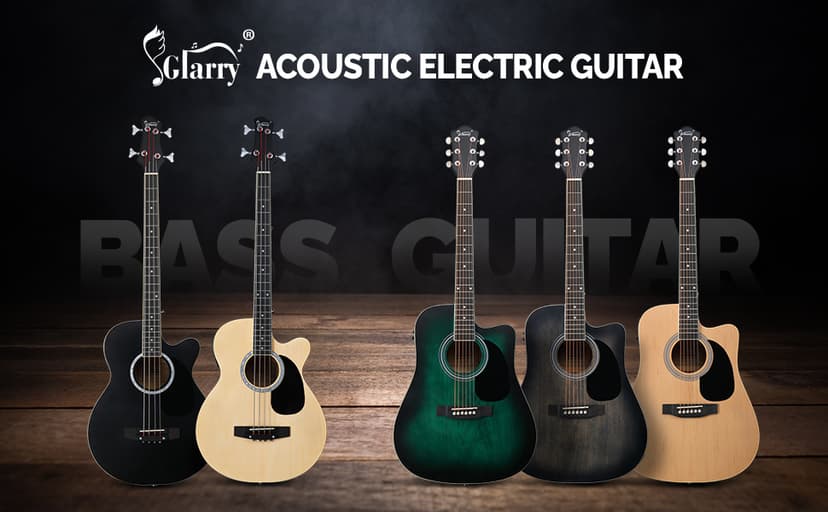 GLARRY Full Size 6 Strings Acoustic Electric Guitar Beginner Kit, Cutaway 41 Inch Electric Acoustic Guitar w/Inbuilt Tuner, Bag, Strap, Picks, Strings, Basswood Guitarra, Matte Distressed Green