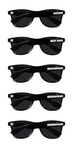 LADY&HOME Bachelor Party 7pcs Wedding Sunglasses for Groom, Best Man, Groomsmen Gifts Wedding Favor