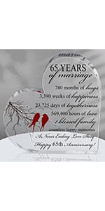 Qunclay 50th Years of Marriage Gift Wedding Anniversary Souvenir Heart Marriage Keepsake Decoration Present for Couple Parent Women Mom Husband Wife He She Friend Grandparents