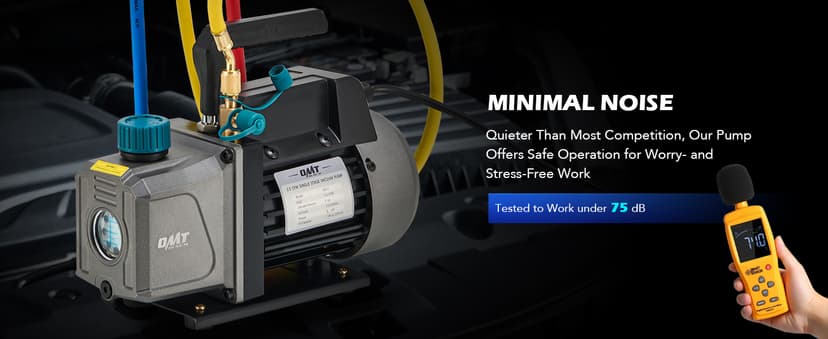 Orion Motor Tech Vacuum Pump, 3.5 cfm 1/4 hp HVAC Single Stage Vacuum Pump for R12 R22 R134a R410a R502, Auto AC Vacuum Pump Kit for Automotive Air Conditioner Resin Degassing & More, Oil Included