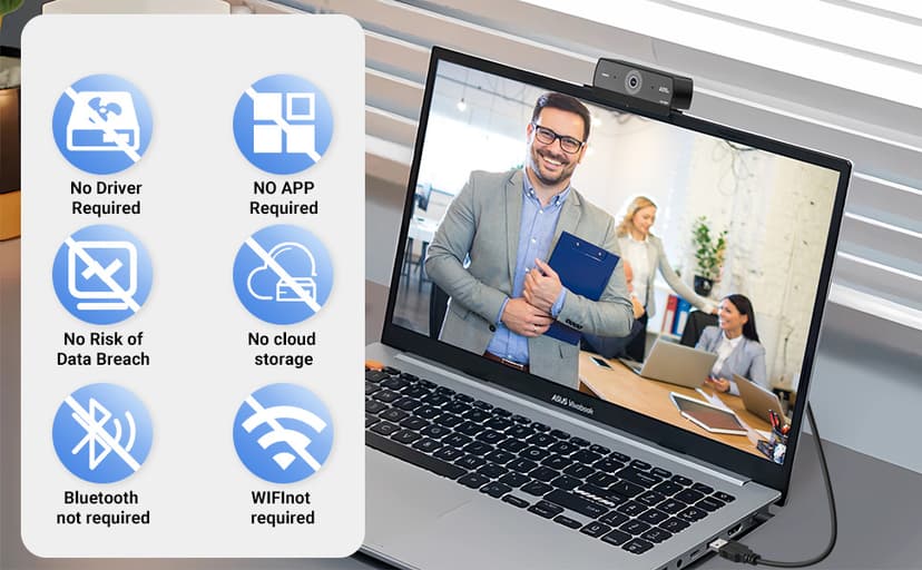 Webcam for PC, HD 1080P USB Plug-and-Play Computer Web Camera, High Definition Webcam for Desktop Laptop, Ideal for Online Class, Video Conference, Live Streaming & Gaming