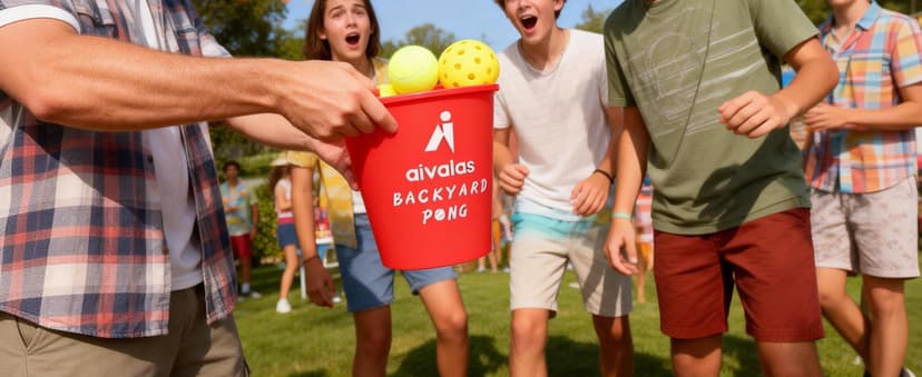 Aivalas Yard Pong Outdoor Games, Giant Yard Games Set with 12 Buckets and Balls for Adults and Family, Toss Game Throwing Games for Beach, Camping, Lawn and Backyard
