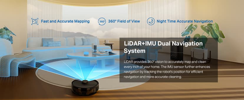 Tapo LiDAR Smart Navigation Robot Vacuum and Mop with Self-Emptying Dock, 5300Pa Max, 97%+ Dust Pickup Rate, Customizable Cleaning, Self-Charging, Compatible with Alexa & Google Home, RV30 Max Plus