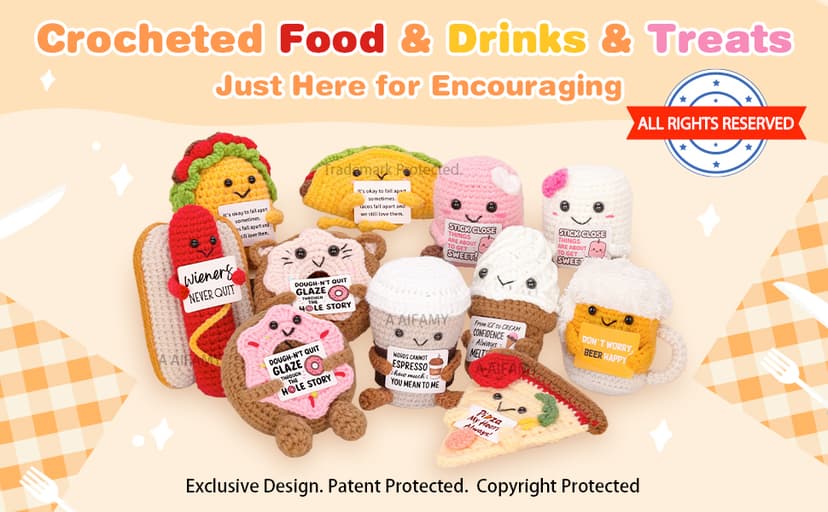 A AIFAMYFunny Positive Coffee, Emotional Crochet Doll, Cute Crochet Potato Partner Toy with Positive Card Cheer Up Funny Gag Gifts for Best Friend Birthday Women Teacher Fall(Beer