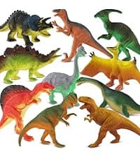 Zippytots Dinosaur Toys for Kids 3-5, 10 PCS Realistic Plastic Dinosaur Figure Toy Set Including T-Rex, Stegosaurus, Spinosaurus, Ideal Gift for Toddle
