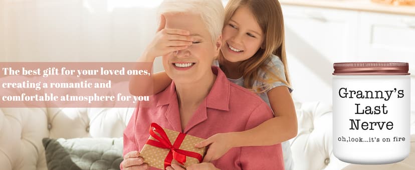 Homsolver Granny Gifts,Gifts for Grandma from Granddaughter Grandson, Christmas, Birthday, Mother and Grandparents Day, Scented Candles, Granny’s Last Nerve B0H44HNW9R