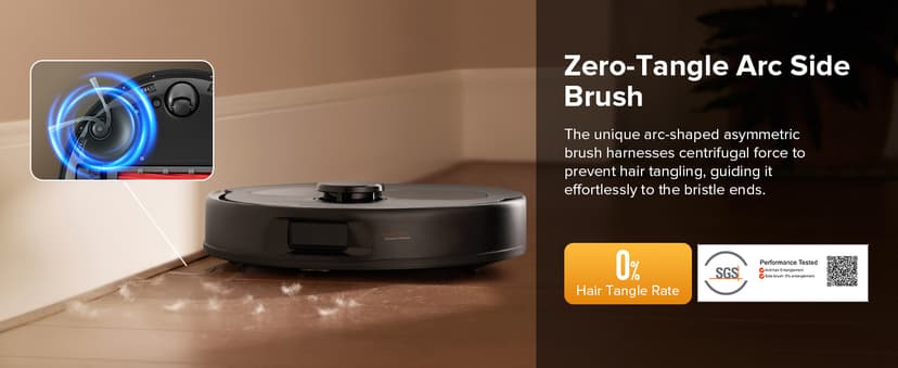 roborock QV 35S Robot Vacuum and Mop, All-in-one Vacuum Cleaner, 10,000Pa Powerful Suction, Self Emptying & Refilling, Self Mop Washing & Air Drying, Anti-Tangle Brushes for Home, Pet Hairs, Black