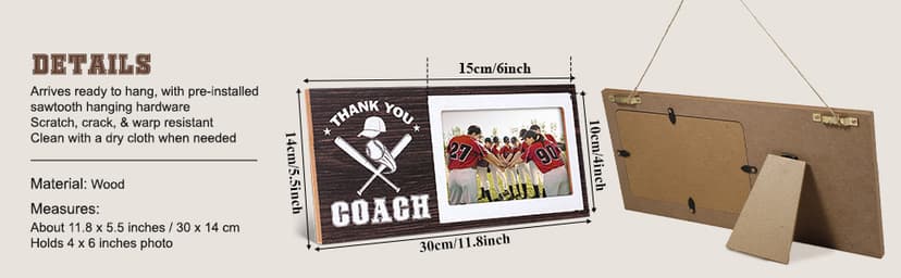 Sumind Sport Graduation Coach Picture Frame Football Softball Baseball Soccer Basketball Volleyball Graduation Photo Frame Thank You Coach Gift 4" x 6"(Basketball)