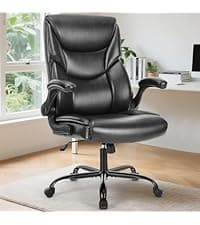 Sweetcrispy Office Reception Guest Chair No Wheels Set of 2, Leather Stationary Waiting Room Chairs with Padded Arms for Elderly Desk Conference Room Lobby Table Side Salon, Inky