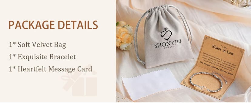 Shonyin Infinity Love Bracelet for Women Girls, Sister-in-law Bonus Daughter Girlfriend Daughter-in-law Great Grandma Bonus Mom