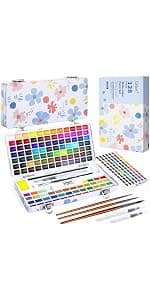 Caliart 176PCS Art Supplies Sketching Kit with 100 Sheets 3-Color Sketch Book, Graphite Colored Charcoal Watercolor & Metallic Pencils, School Supplies Gifts for Artists Adults Teens Girls Boys Kids