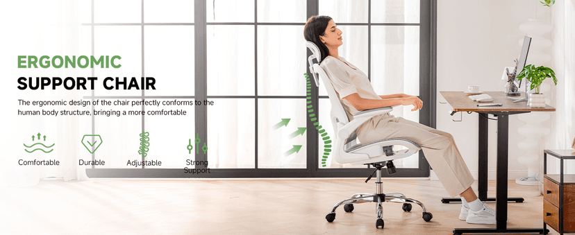 GTPLAYER Office Chair, Home Ergonomic Desk Chair with High Back Mesh, Mesh Office Computer Desk Chairs with Adjustable Lumbar Support, Rolling Work Swivel Task Chairs with 3D Armrests and Headrest