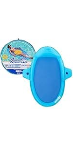 SwimWays Spring Float Premium Recliner Pool Lounger, Inflatable Pool Floats Adult with Fast Inflation for Ages 15 & Up, Sky Blue