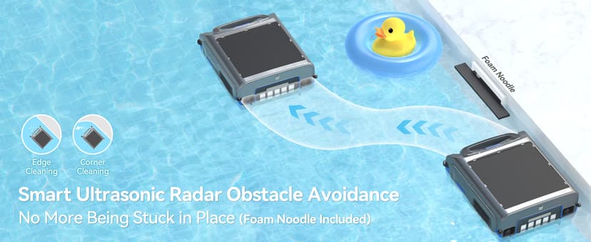 2026 New V1T Solar Pool Skimmer, Robotic Pool Surface Skimmer Cleaner with App Control, 7L Large Basket 24/7 Cleaning Smart Obstacle Avoidance Dual Charging Options Ideal for Above Ground Pool